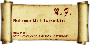 Mehrwerth Florentin névjegykártya